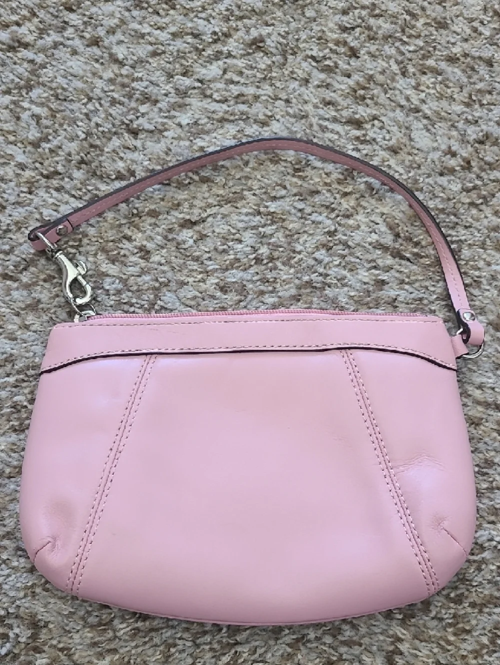 Coach Pink Leather Wristlet with  Strap
